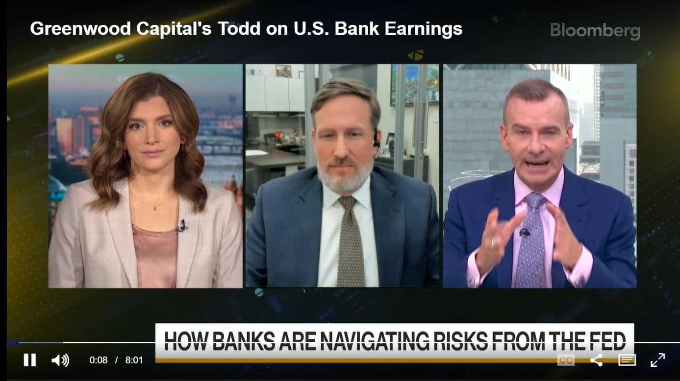 Walter Todd on Bloomberg: How Banks Are Navigating Risks From the Fed